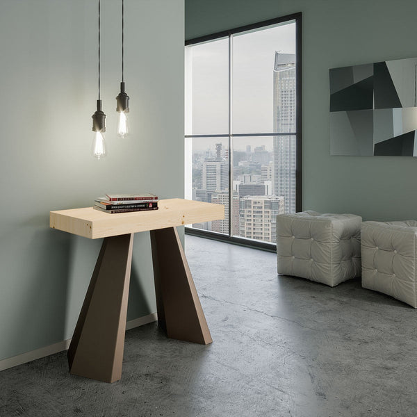 sconto Console Extensible en Bois et Fer H77x40x90/300cm Diamond Premium Sapin Ours Pliant