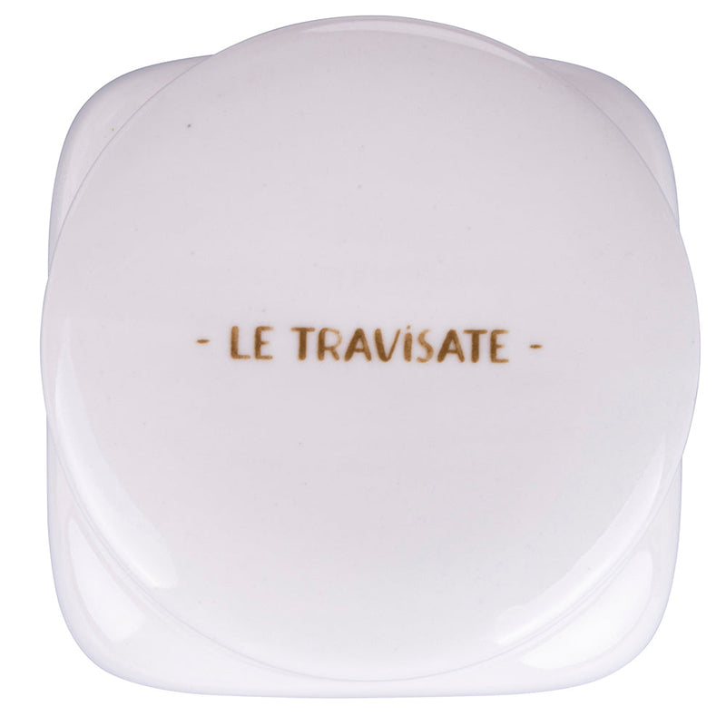 Barattolo Sale Grosso 9,5x9,5x14,5 cm in New Bone China VdE Tivoli 1996 Le Travisate Bianco