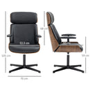 Sedia Poltrona Operativa da Ufficio 62x76,5x105 cm in Similpelle Nera