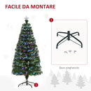 Albero di Natale Artificiale 150 cm in Fibra Ottica Foltissimo con 180 LED 