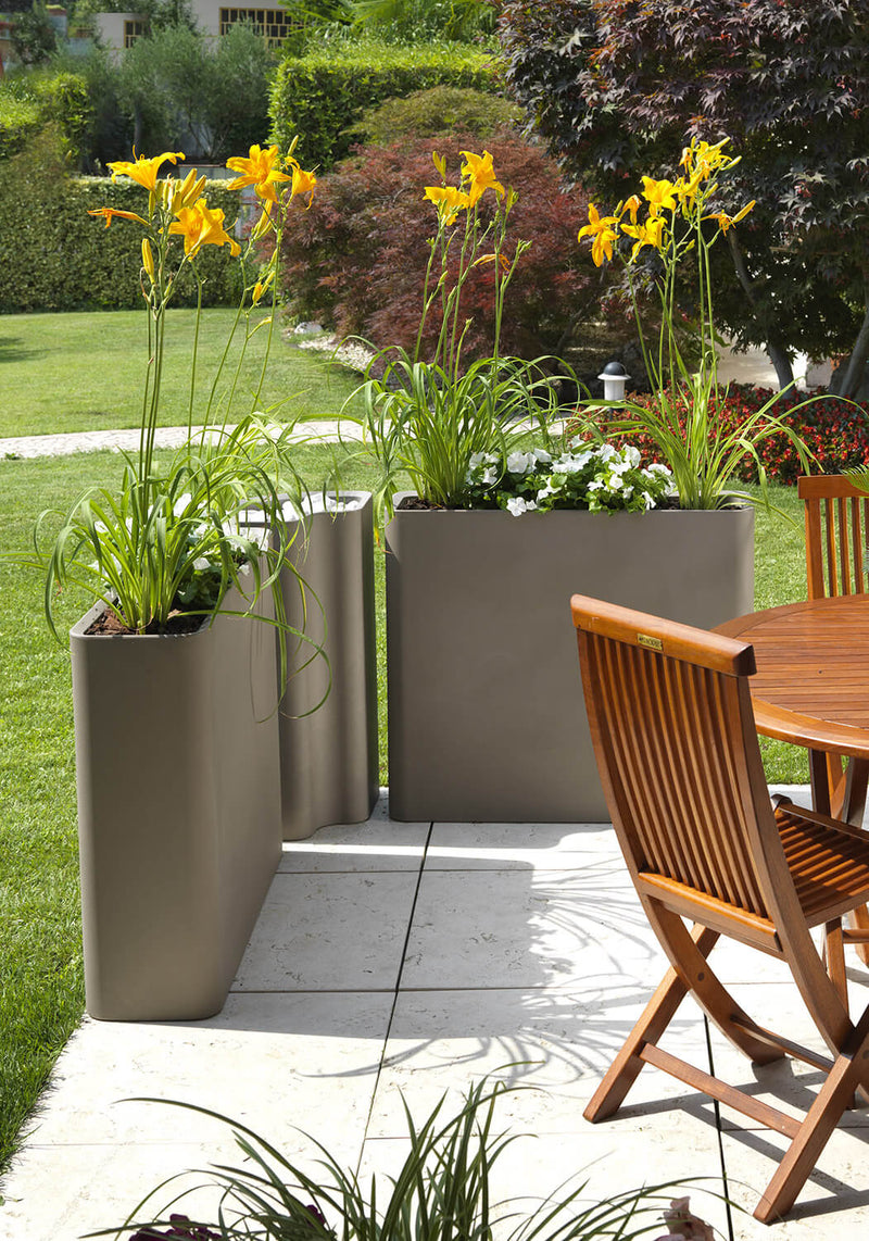 Vaso 90x27x77 cm in Polietilene Divio 80 Cappuccino Indoor