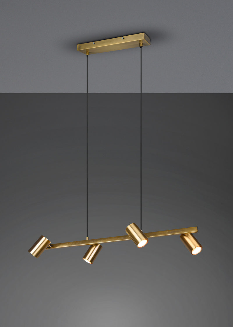 Lampada a Sospensione da Interno Attacco GU10 in Metallo Ottone anticato