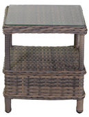 Set da Giardino Poltrona Pouf e Tavolino in Polyrattan Baltimora