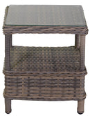 Set da Giardino Poltrona Pouf e Tavolino in Polyrattan Baltimora