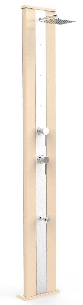 online Doccia Solare da Giardino 40L Miscelatore Nebulizzatore e Lavapiedi Arkema Dada S Fascia Inox Champagne Bronze