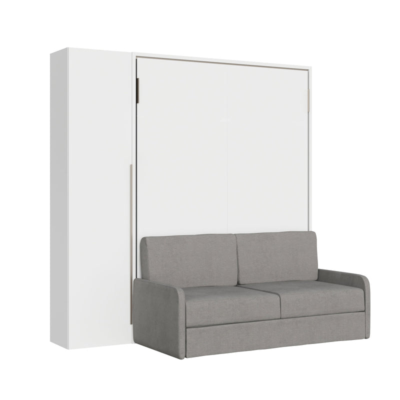 Letto Matrimoniale Francese A Scomparsa 140 Versia Con Divano E Armadio 1 Anta Sx Bianco      