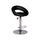 Tabouret avec assise à base chromée en similicuir noir 53x48x80/96 cm Stones Kolby Om/127/N