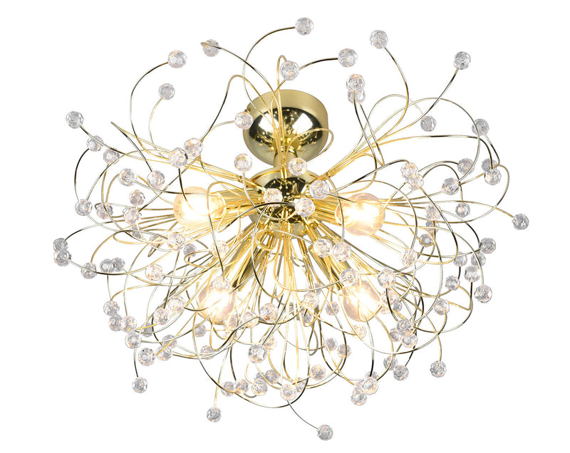 Plafoniera da Interno Attacco E14 in Metallo Ottone lucido