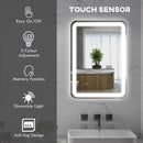 Specchio Bagno con LED a 3 Temperature e Interruttore Touch 70x50 cm Antiappannamento 
