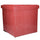 Pouf de rangement 30x30xh30 cm en simili cuir rose