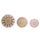 Decorazione da Parete in Legno 3pz rosa tondo  