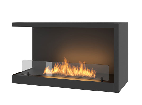Cheminée Bioéthanol Encastrable 80x45 cm avec Vitre Intérieure L800 V2 Coin Gauche Noir online