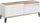 Mobile TV 1 Anta 1 Cassetto 120x40x47 cm Sunrise Bianco Lucido e Acero Pereira