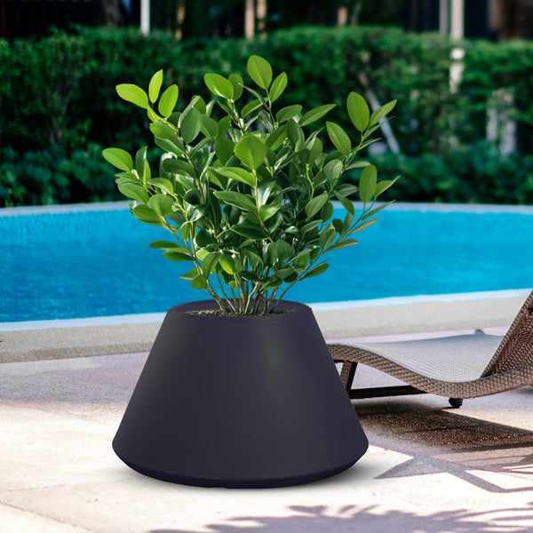 online Vaso da Esterno Interno Design Conico Ø60x35 cm Stromboli in Resina Antracite