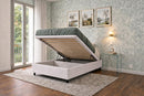 Letto Singolo Contenitore Imbottito Similpelle Bianco BoxMax Testata Vertical Varie Misure