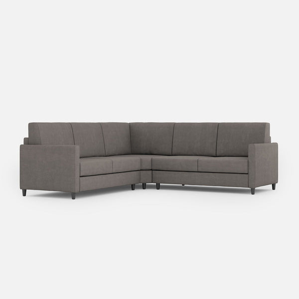 Canapé d'angle Karay 5 places 241x241x85 cm en tissu gris sconto