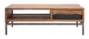 Tavolo da Caffè Yellowstone 118x70x40 cm in Legno di Acacia e Ferro Marrone e Nero