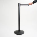 Colonnina con Nastro da 3 m in Metallo Nero nastro Grigio