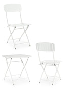 Set Tavolo e 2 Sedie da Giardino in Acciaio Yvonne Bianco