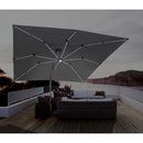 Ombrellone da Giardino Decentrato con Led 3x3m Roma Light grigio