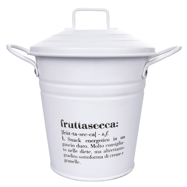 sconto Seau à Fruits Secs 1 Litre en Métal VdE Tivoli 1996 Blanc