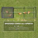 Pollaio per Galline da Esterno 3x1x1 m con Tetto Impermeabile Anti-UV e Serratura in Acciaio Zincato Nero      