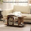 Mobile Porta TV Moderno 80x40x40 cm con Ruote e Freni Rivestimento in Melamina Marrone Rustico  