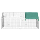 Recinto Recinzione per Animali Domestici 220x103x103 cm con Copertura in Acciaio