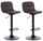 Set 2 Sgabelli 39x45xH86/102 cm in Microfibra Teo Grigio Scuro