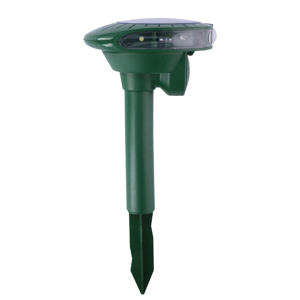 sconto Répulsif électrique à ultrasons avec panneau solaire pour taupes et animaux Vert