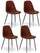 Set 4 Sedie 44x50xH84 cm in Similpelle Brigitte Marrone