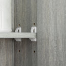 Armadietto a Specchio per Bagno con Ripiani Regolabili 3 Porte e Mensola 90x15x75 cm Grigio   