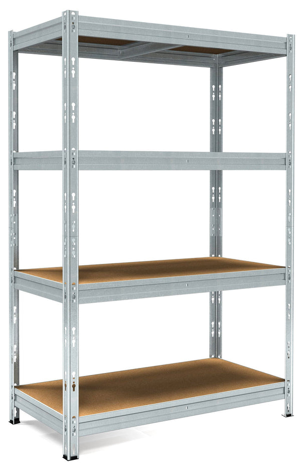 Scaffale in Metallo ad Incastro 4 Ripiani in Legno 120x50xh180 cm Pokerino Zincato prezzo