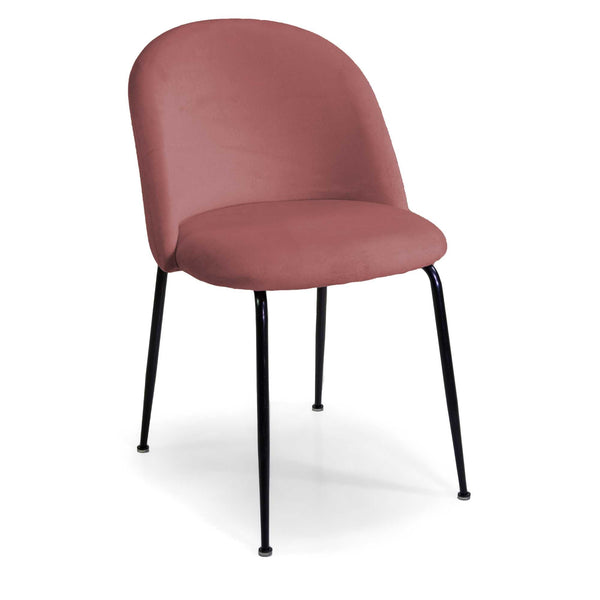 Chaise Sammi 50x57xh47/77,5 cm en tissu velours vieux rose/noir online