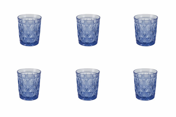 prezzo Set de 6 verres Ø8,9x9 cm en verre VdE Tivoli 1996 Bleu