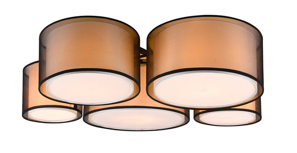 acquista Plafoniera da Interno Attacco E27 in Metallo Nero Opaco