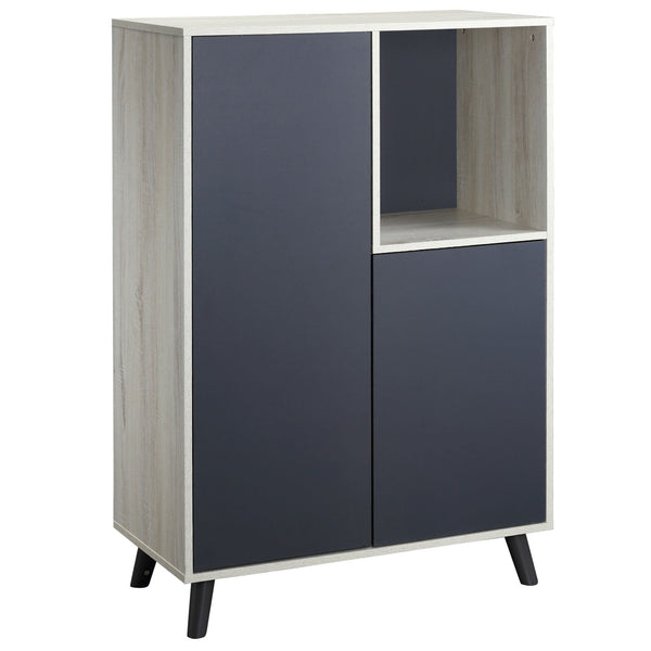 online Bibliothèque Moderne 80x40x120 cm 2 Portes 1 Étagère Gris Foncé