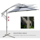 Ombrellone da Giardino Decentrato Ø267x265 cm in Acciaio e Poliestere Grigio