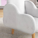 Poltrona per Bambini in Stile Scandinavo 46x51x55 cm Braccioli a Nuvola in Tessuto Bianco  