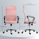 Sedia Ergonomica da Ufficio Girevole 63x65x109-119 cm con Schienale a Rete Rosa   