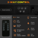 Camino Elettrico da Parete 98x27x54,5 cm Effetto Fiamma 2000W Bianco