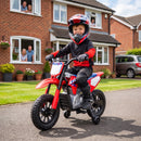 Moto Elettrica per Bambini 3+ Anni Licenza Honda CRF 450R 104x55x67 cm 12 V con Batteria al Litio e Sospensioni in ABS Rosso      