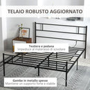 Struttura Letto Matrimoniale 160x200 cm in Acciaio con Doghe Integrate Nero