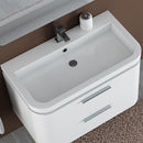 Lavabo da Bagno Semicircolare in Marmo Artificiale Bianco 90cm Fosterberg Hvid 1