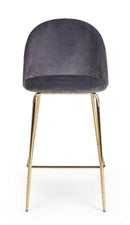 Set 2 Sgabelli Bar 51x55x105h cm Carry Velluto Grigio Scuro