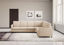 Divano Angolare 6 Posti 281x241x85 cm Karay in Tessuto Beige