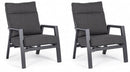 Set 2 Poltrone 72x81x98h cm Reclinabili con Cuscini Kledi Antracite  