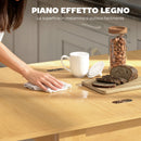 Tavolo da Pranzo Allungabile per 4-6 Persone 140x80x77,5 cm in Legno e Acciaio Color Legno      