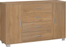 Madia 2 Ante 4 Cassetti 136x86x41 cm Noce Stelvio