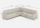 Divano Angolare 7 Posti 281x281x85 cm Karay in Tessuto Latte